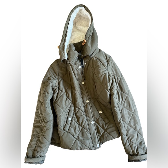 Love Tree Jackets & Blazers - Love Tree Olive Quilted Jacket